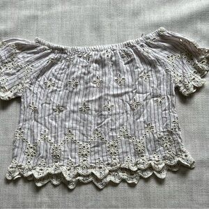 Women's Off-Shoulder Eyelet Top